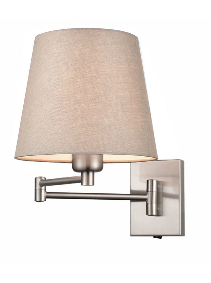 Swing Arm Switched Wall Bracket - Satin Nickel