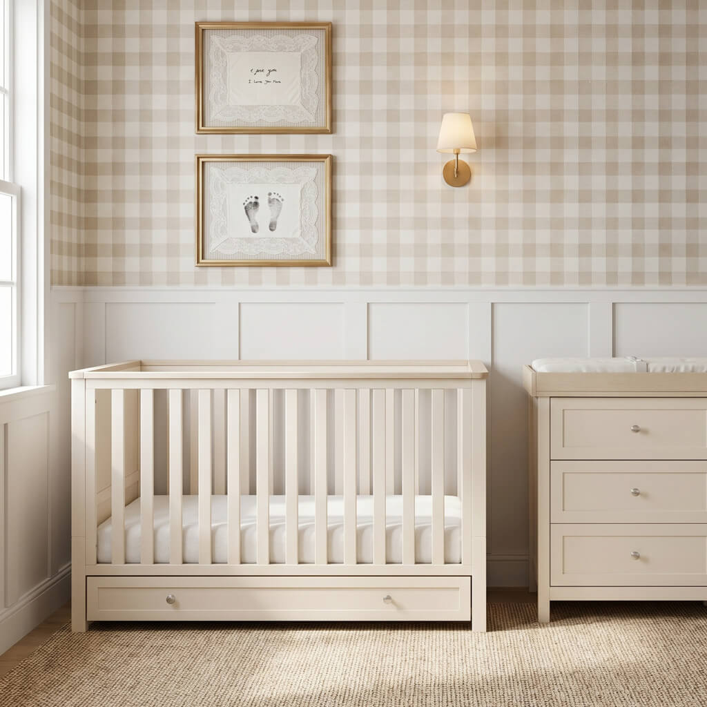 Wanderer Cot Bed Cashmere and Oak