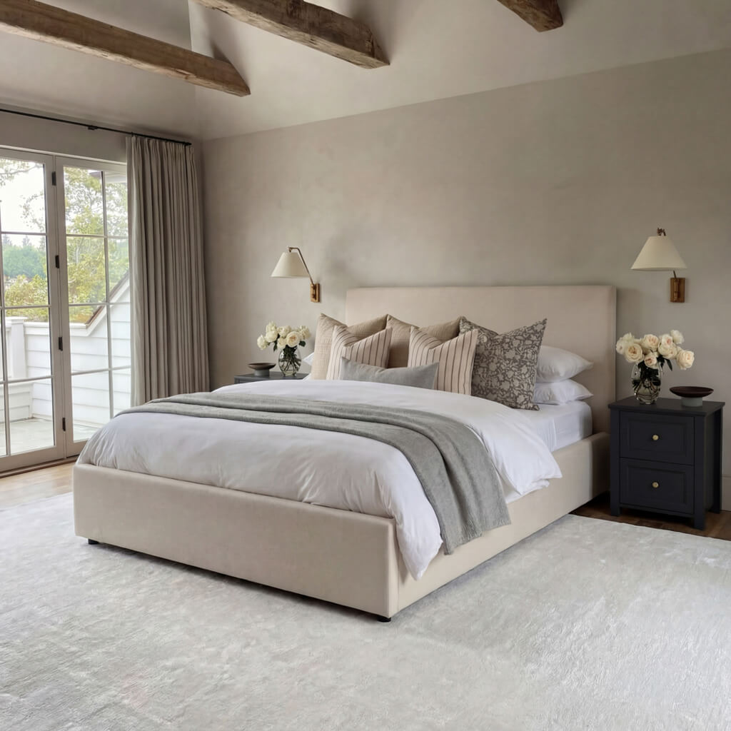 Wilder Antique White King Ottoman Bed