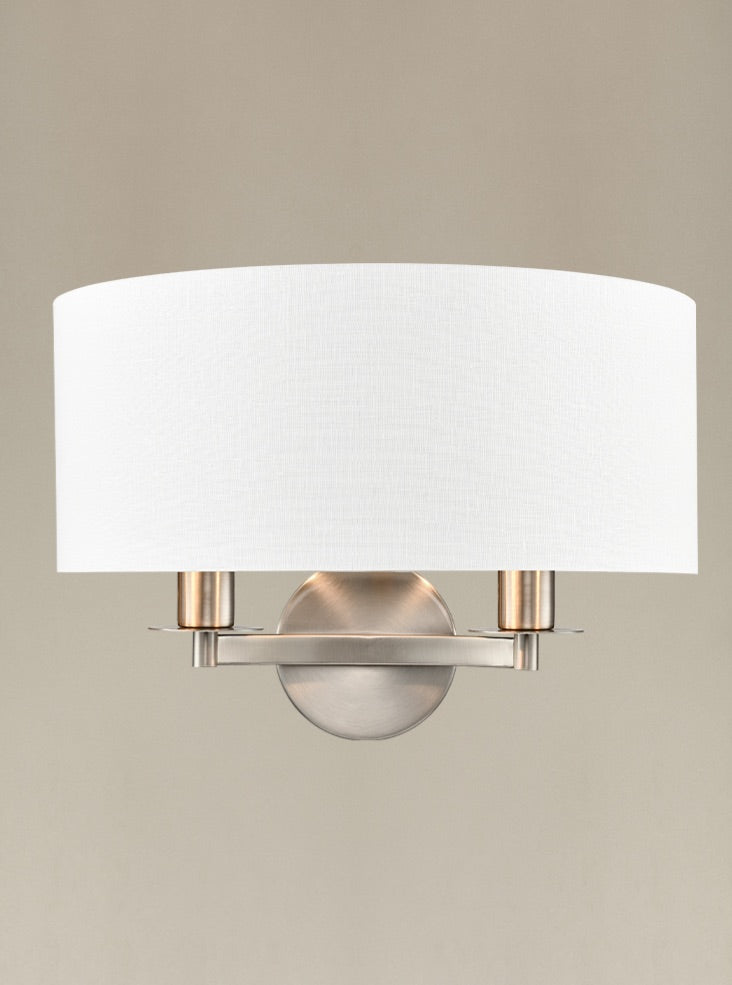 Windsor 2lt Wall Light satin nickel
