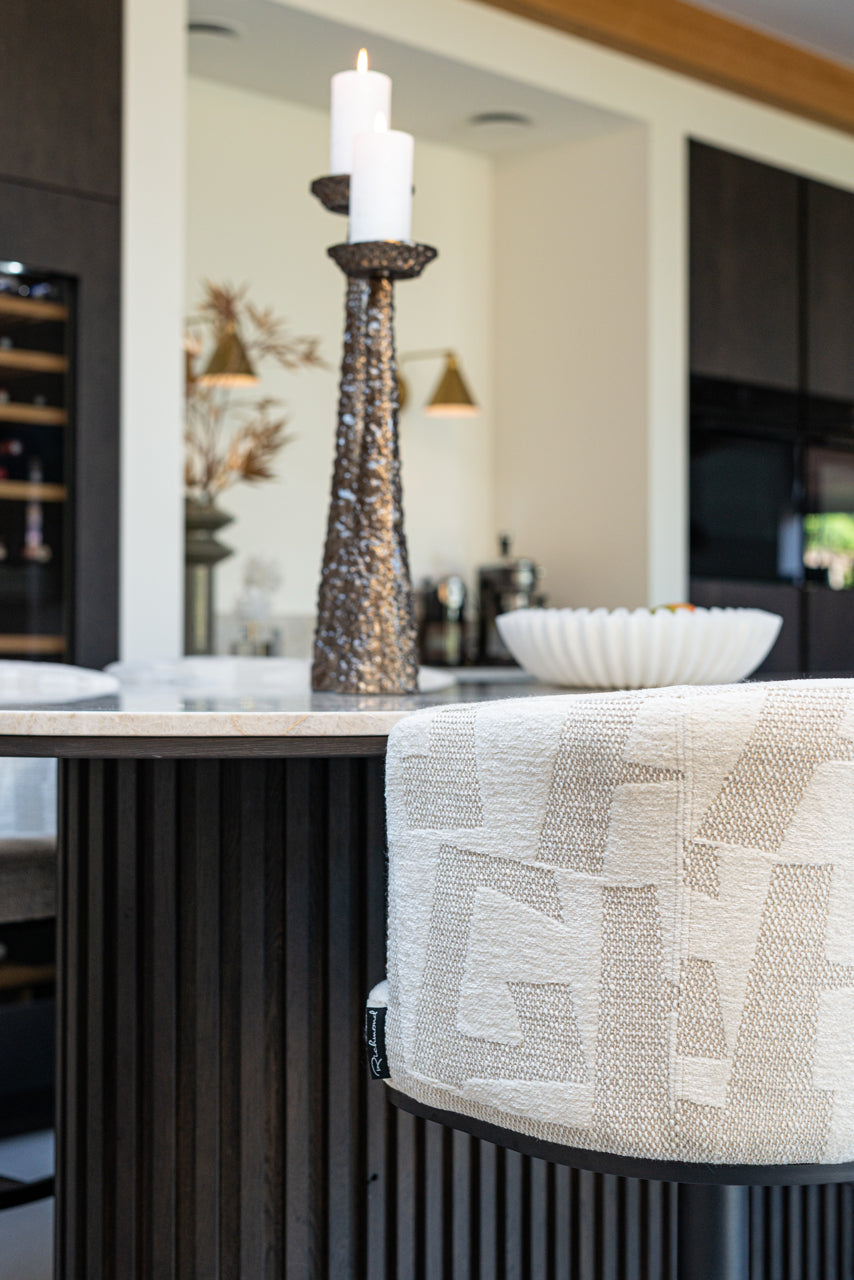 Candle holder Moan brushed gold small