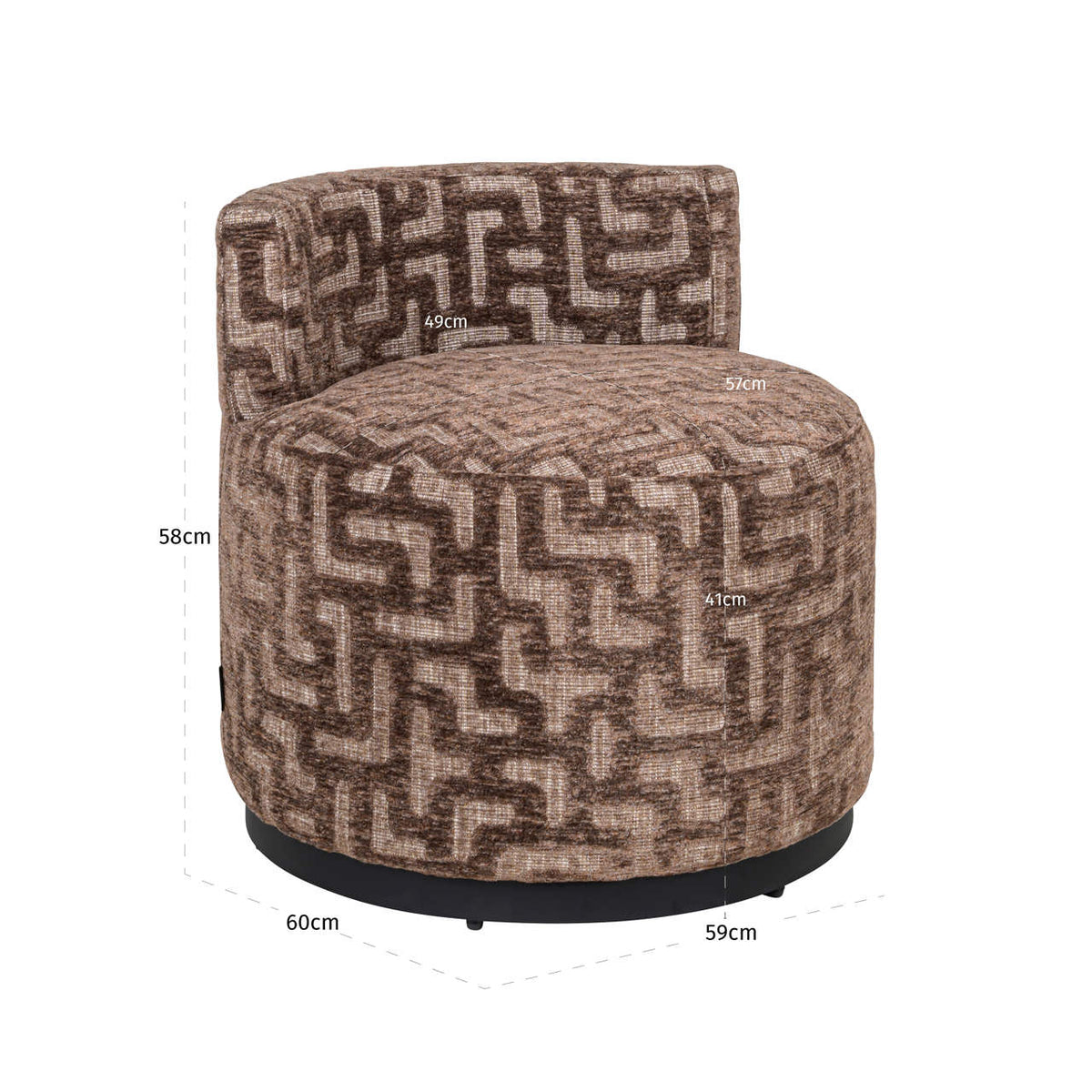 Lounge chair Franny brown labyrinth
