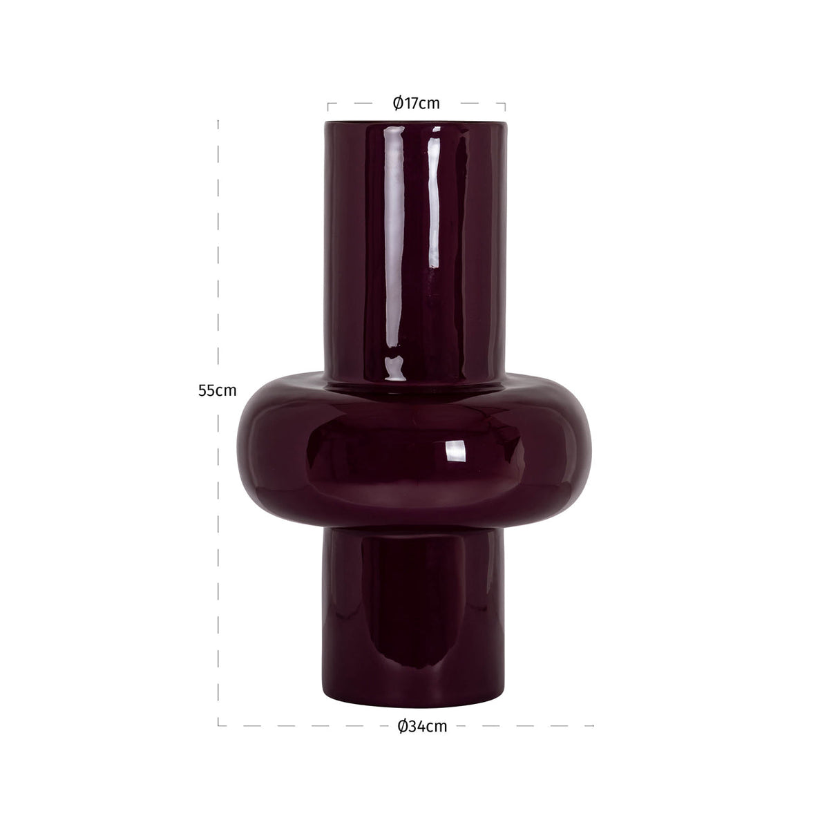 Vase Ashlyn burgundy large