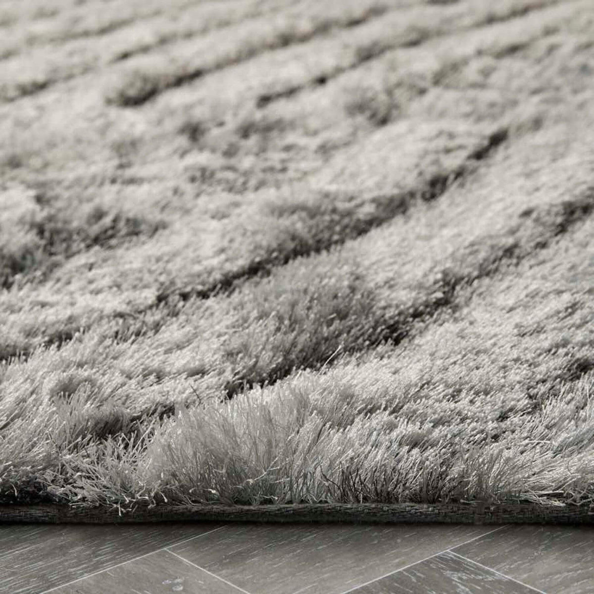 Dallas Silver Grey Shaggy Rug