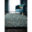 Rocks Blue Shaggy Pile Wool Rug