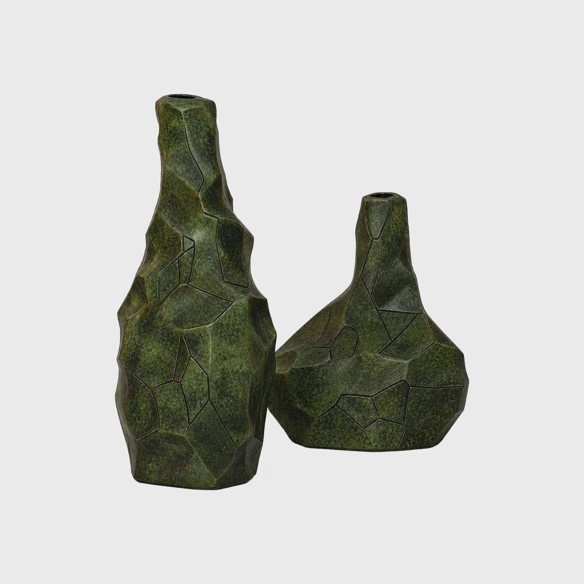 Abstract Verde Bronze Vases