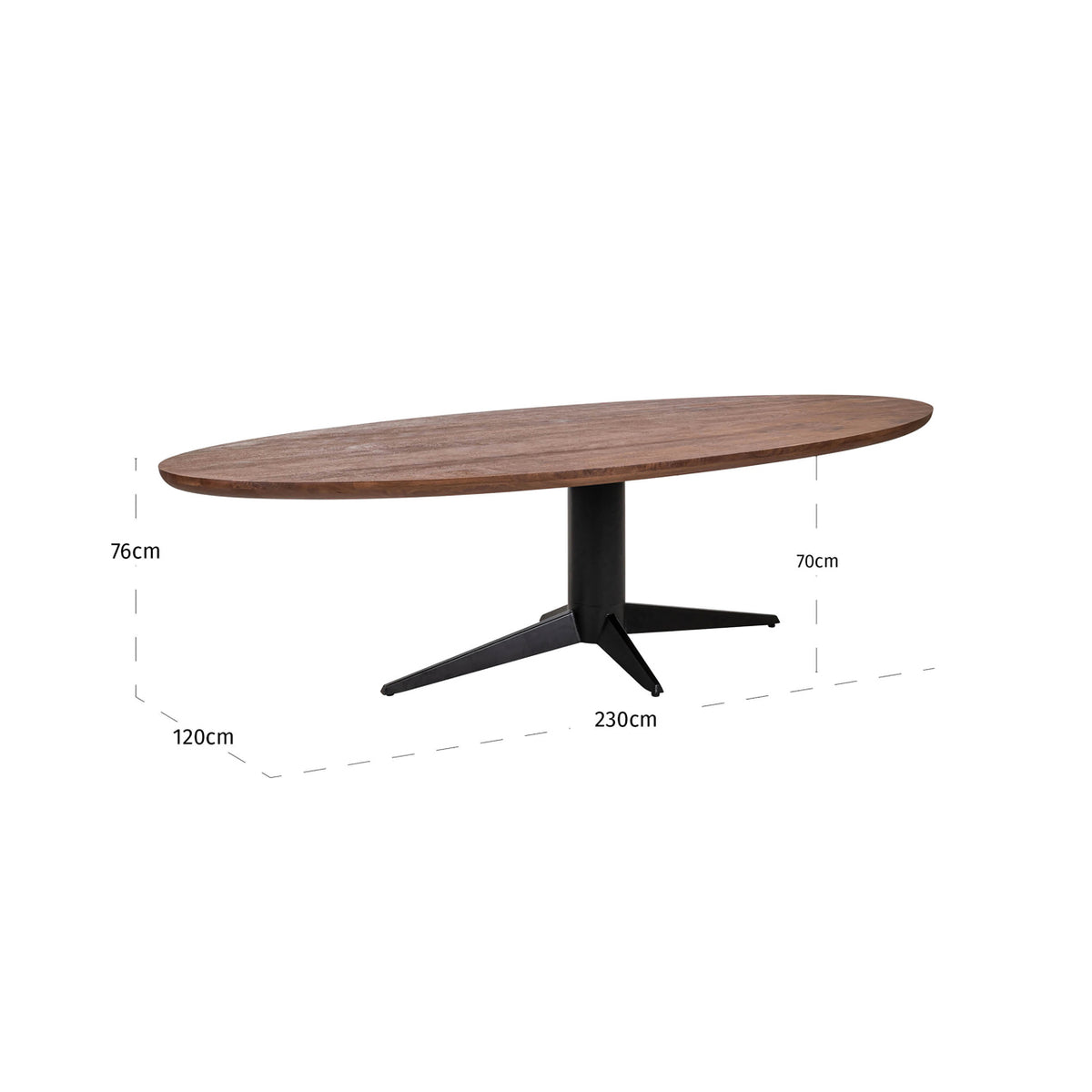 Dining table Stafford spicebrown oval 280