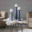 Cassiopeia Blue Glass Candleholders, S/3