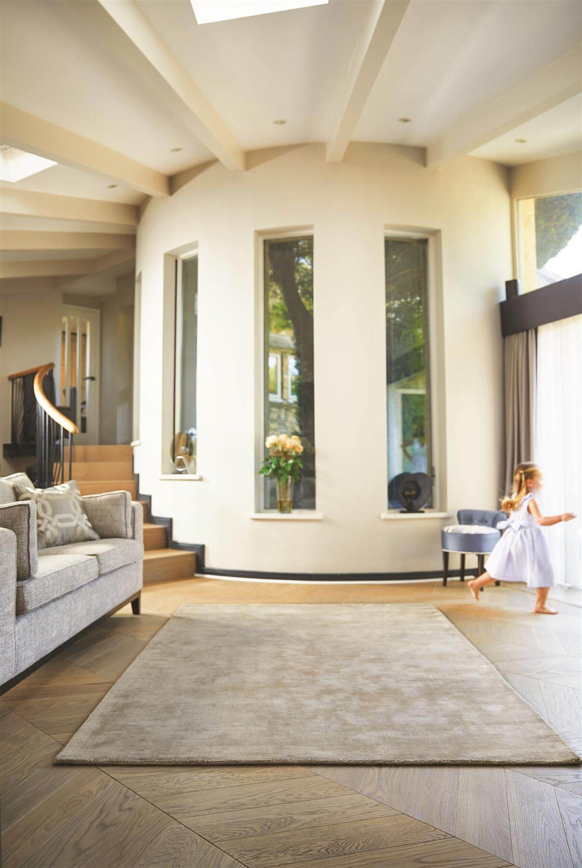 Karma Mink Solid Luxury Viscose Rug