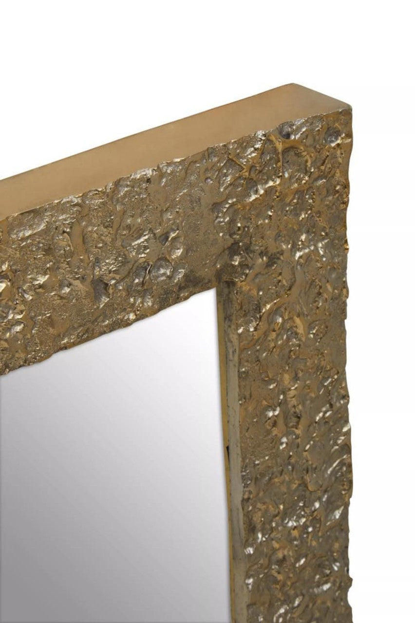 Akola Textured Gold Finish Rectangular Wall Mirror