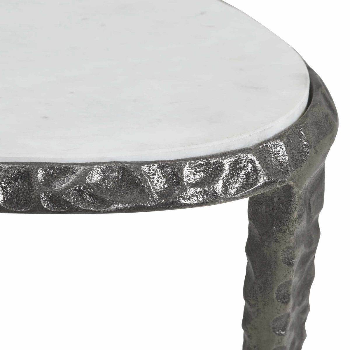 Arnold White Marble Accent Table