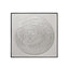 Astratto Silver Textured Circle Canvas Wall Art with Black Frame