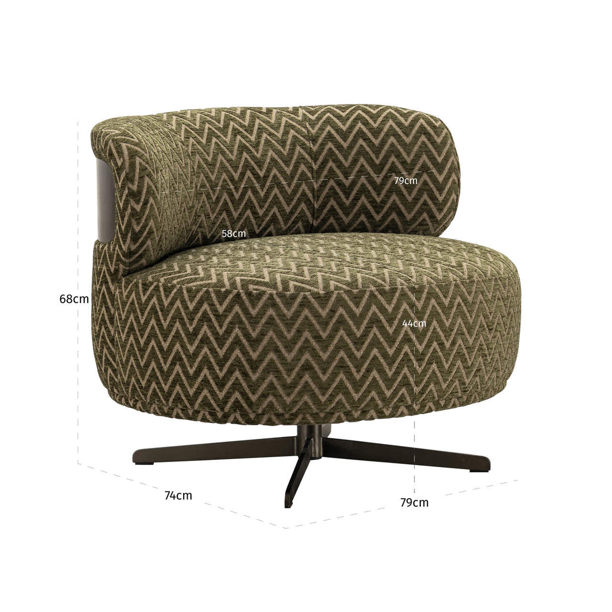Lounge chair Lauren moss chevron swivel