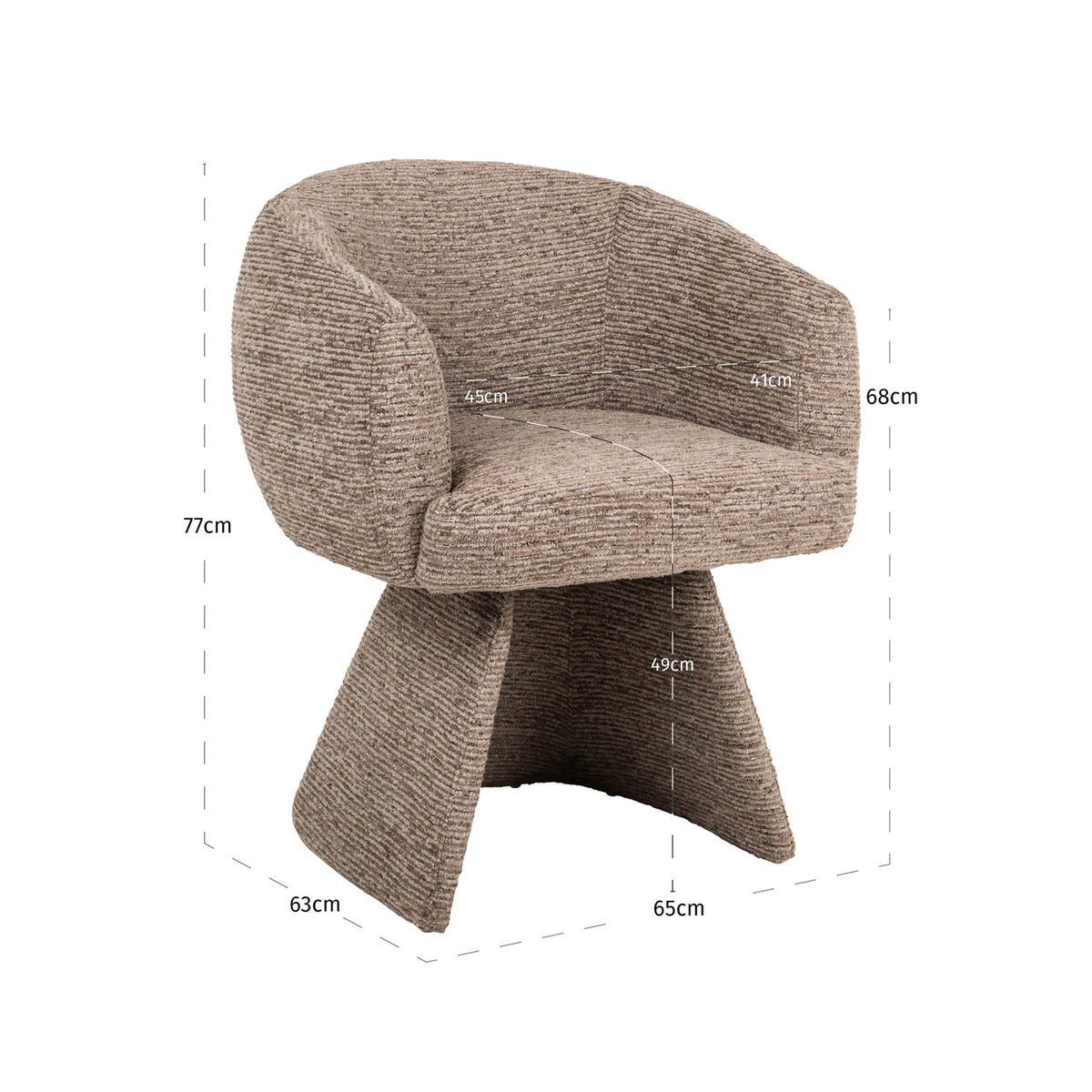 Dining chair Quiriro mocca linear swivel