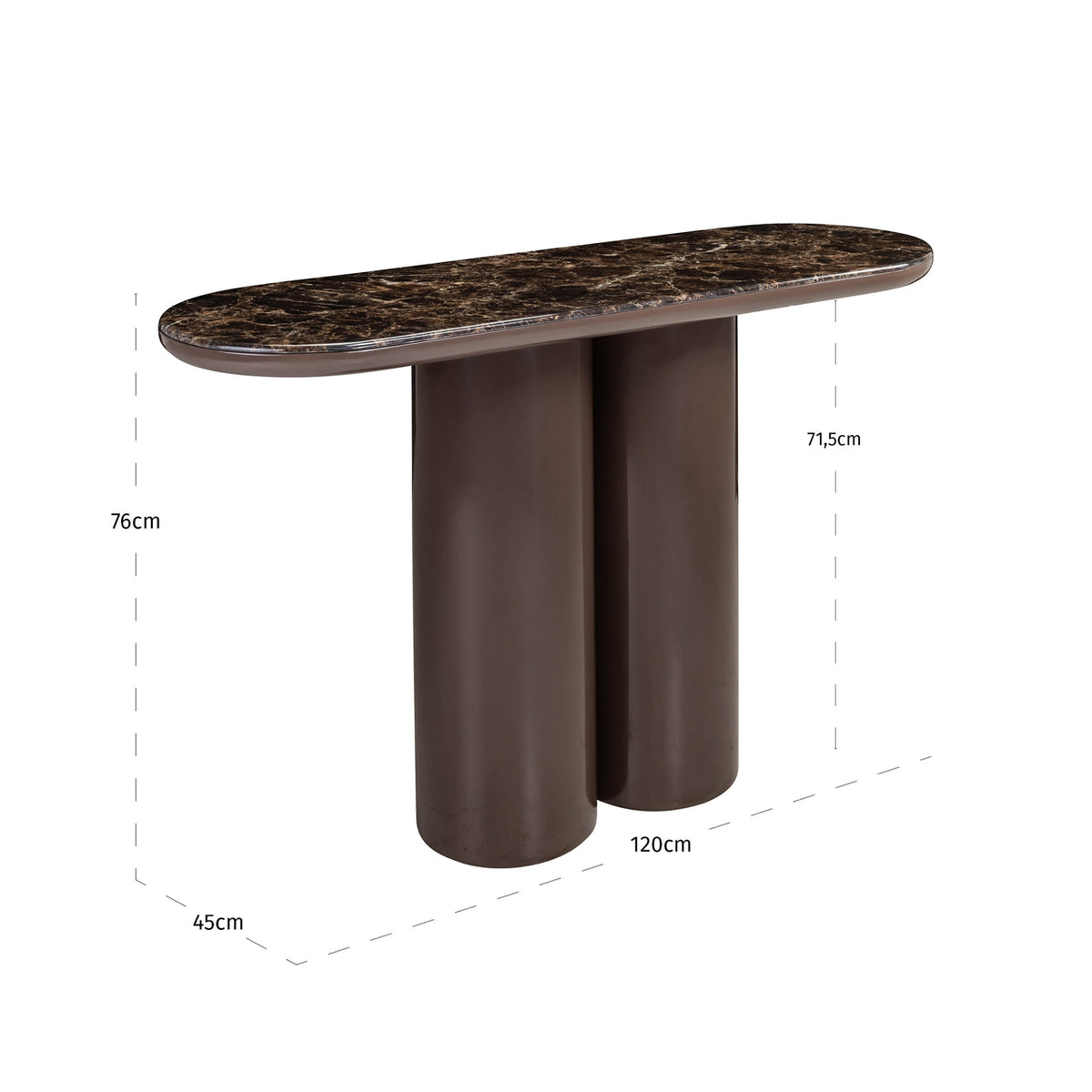 Console Almundi chocolat brown