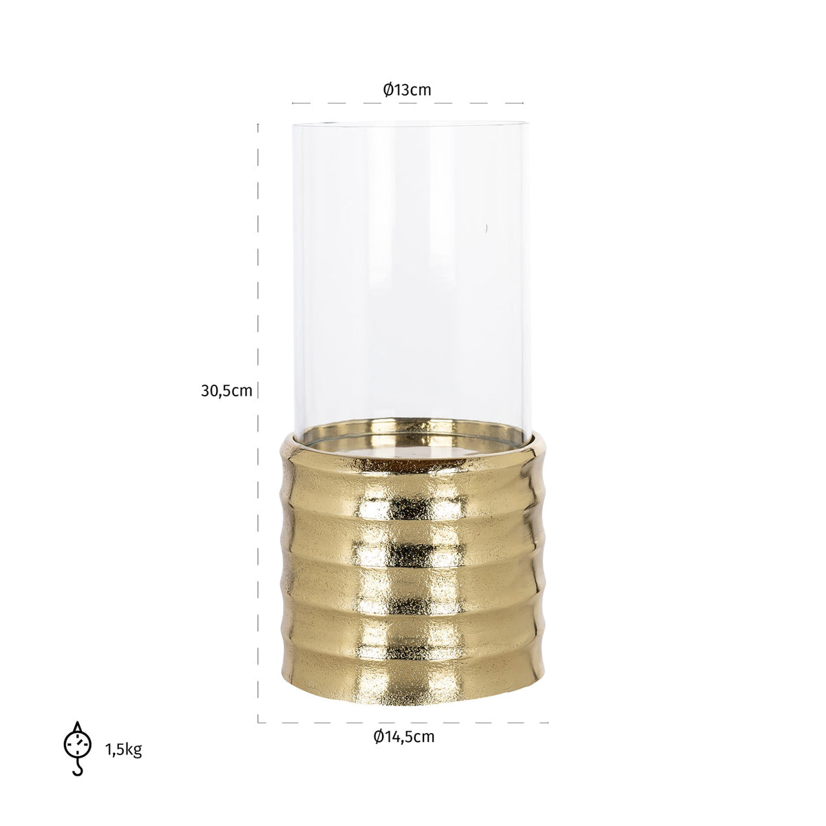 Hurricane light Bodil gold small