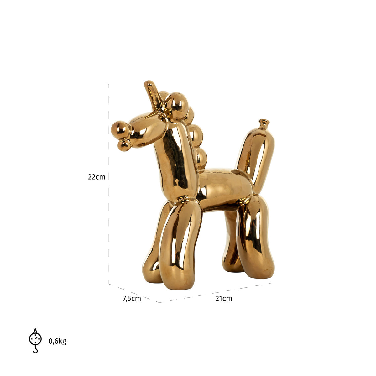 Decorative object Balloonicorn gold