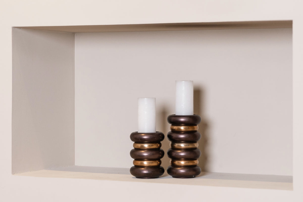 Candle holder Eve bronze large