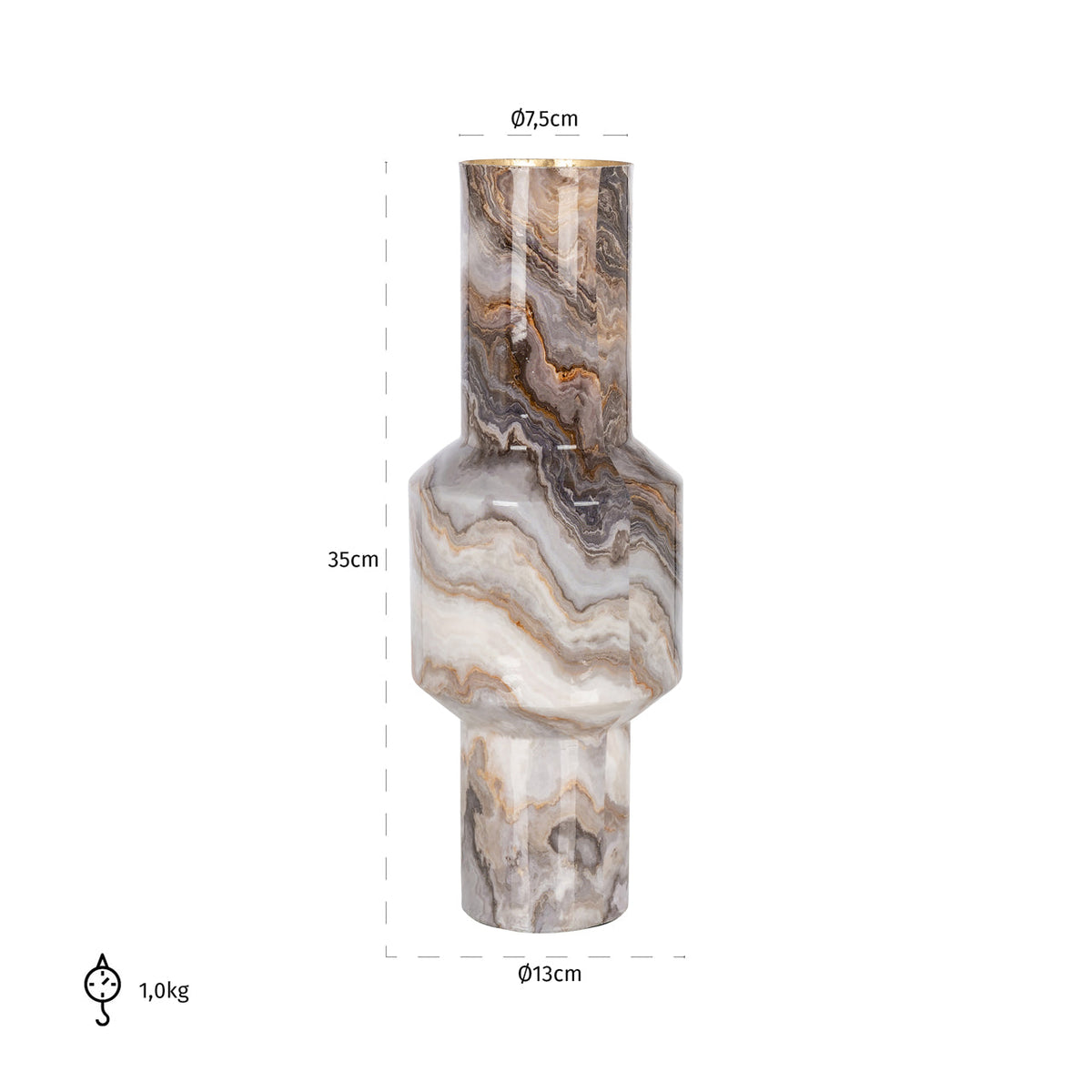 Vase Noia brown large