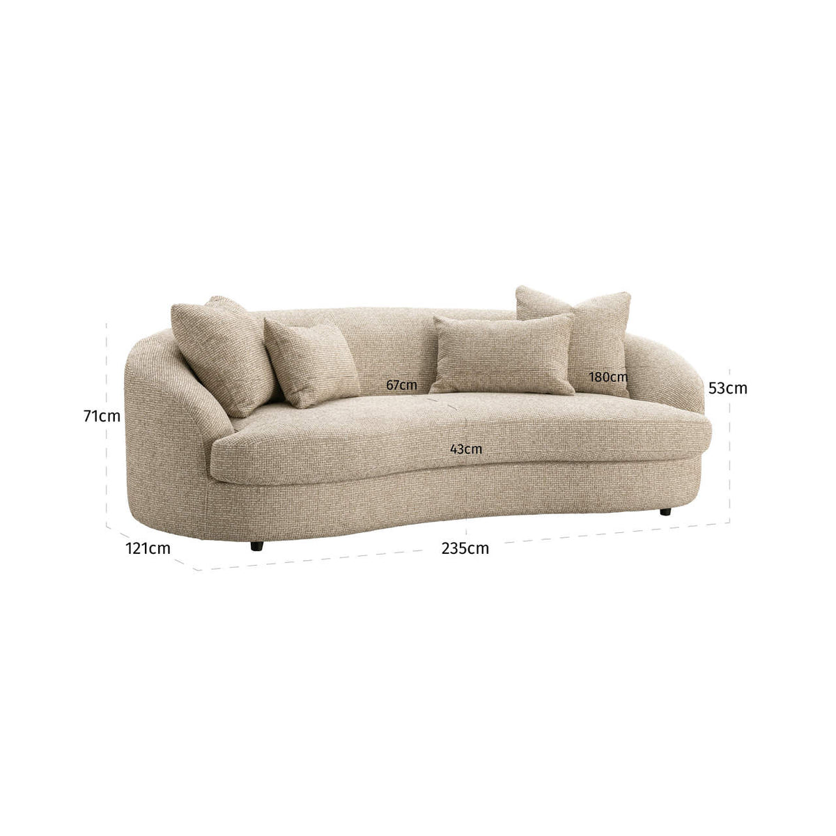 Sofa Morena cream blockweave