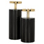 Candle holder Caya black/gold small
