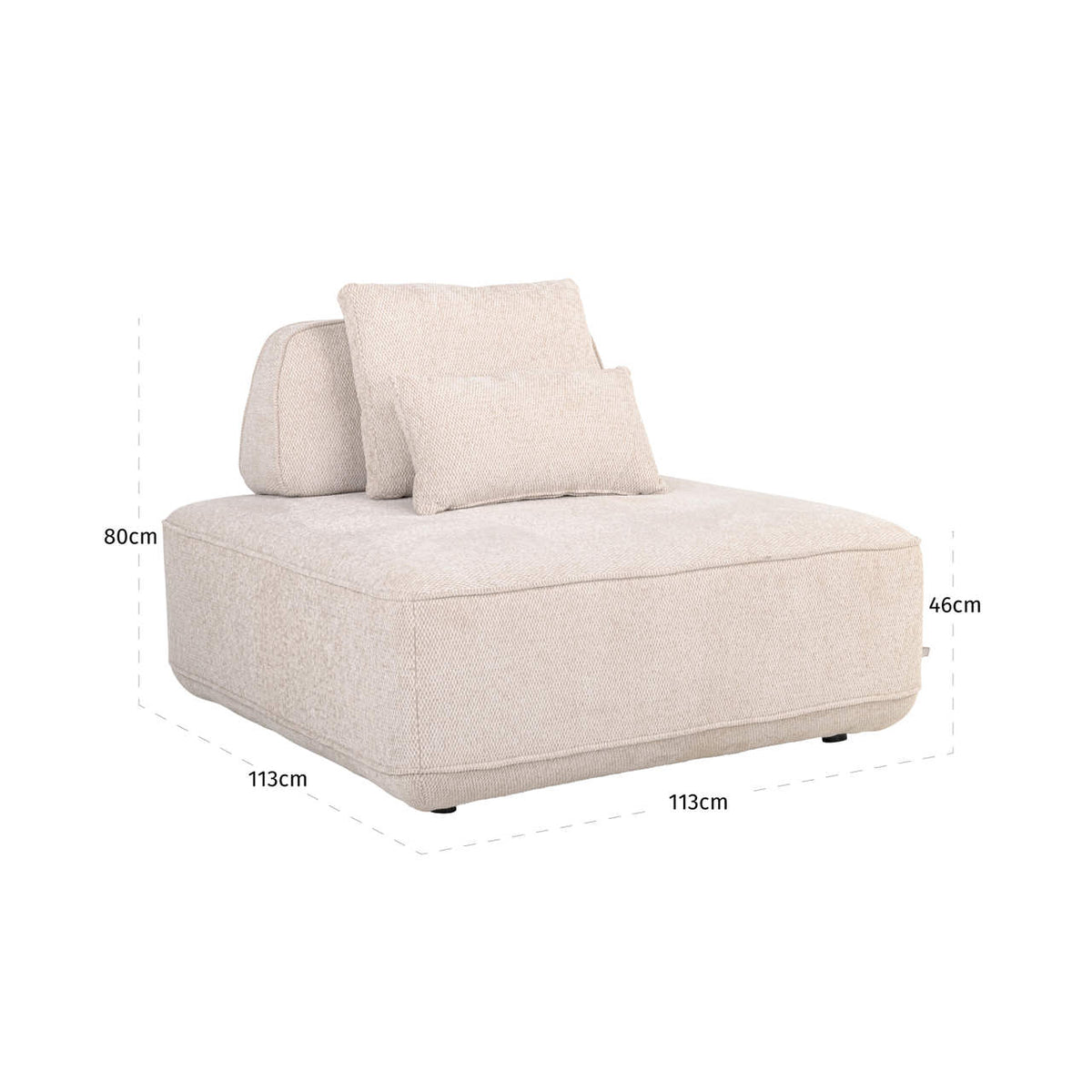 Sofa Tudor natural boldweave 1-seater movable backrest