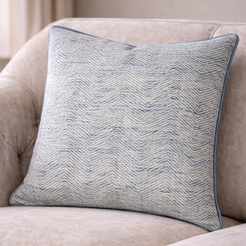 Malini Large Ripple Navy Cushion