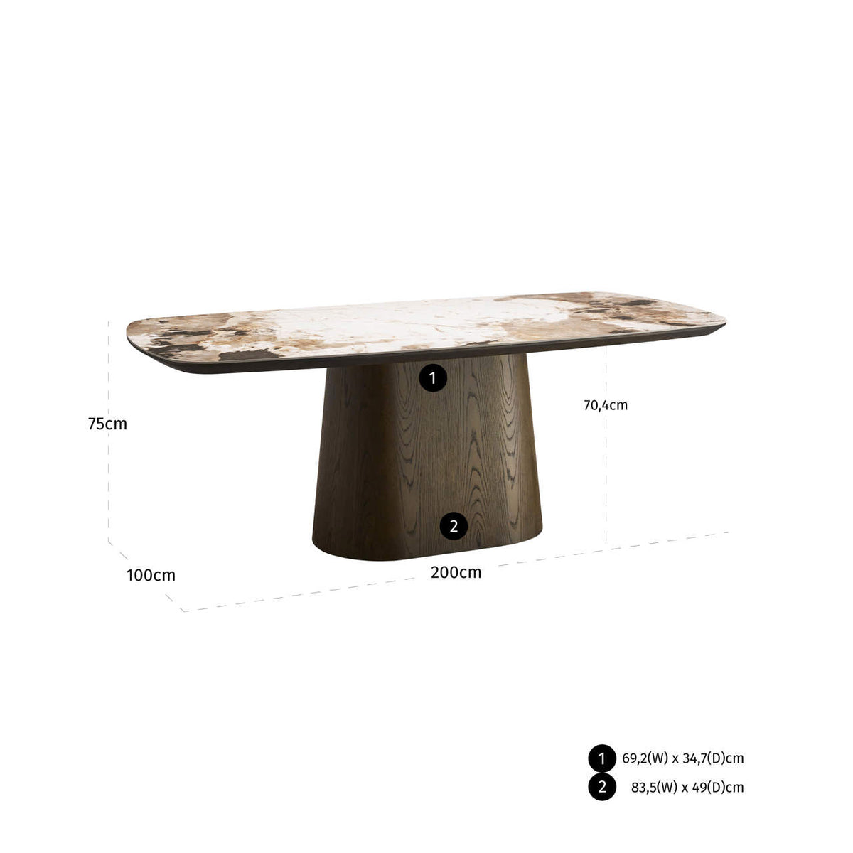 Dining table Langford brown 200