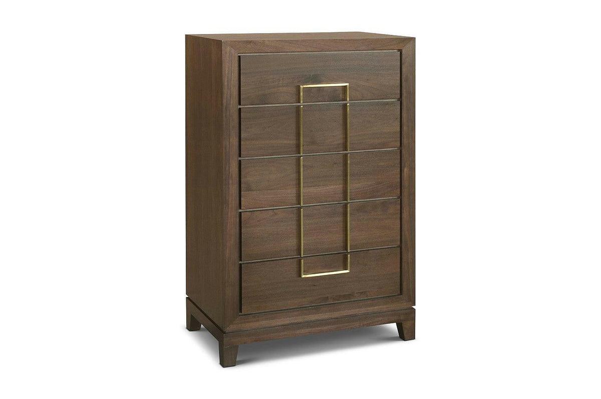 Lucca Tall Chest in Walnut.