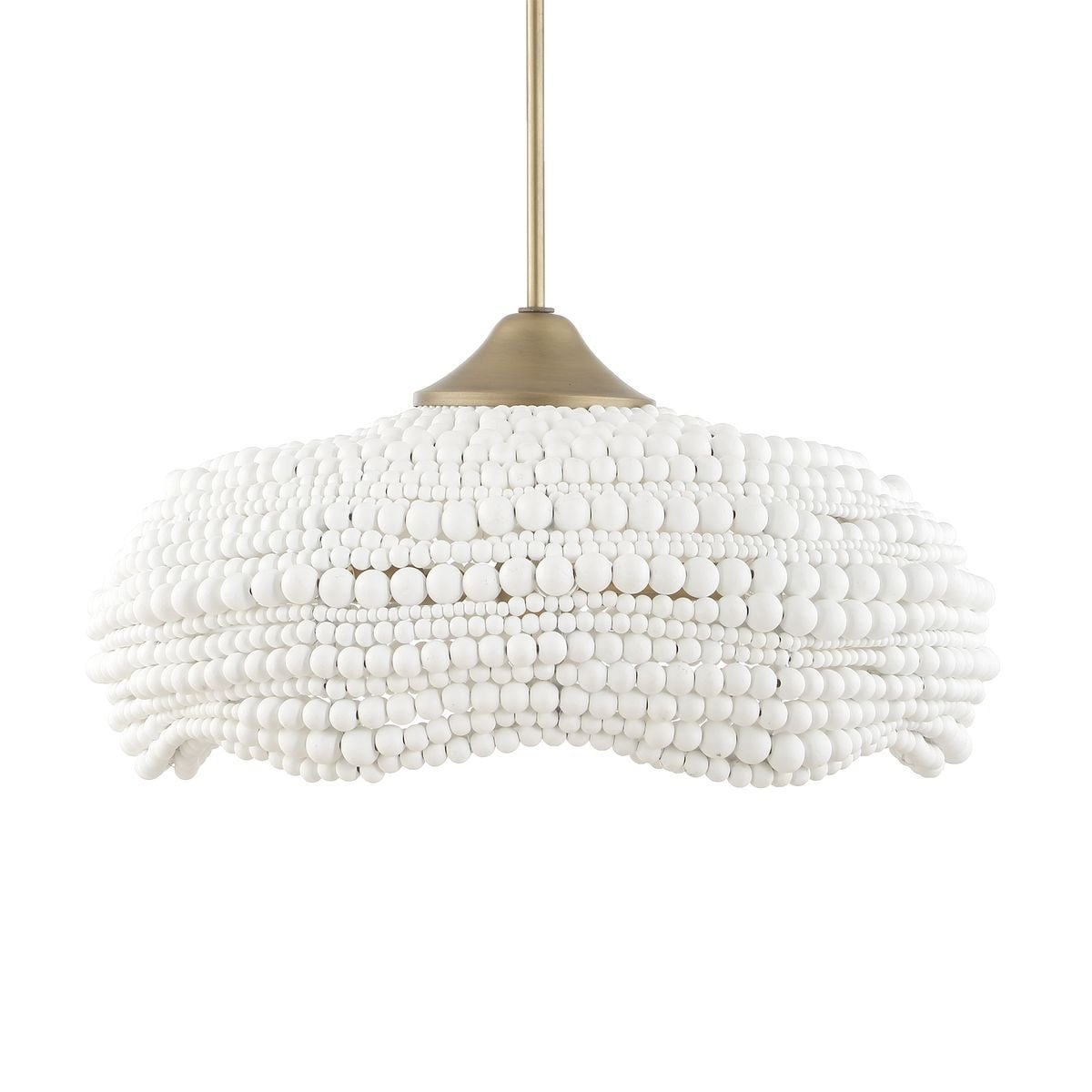 Biddeford White Beaded 5-Light Pendant