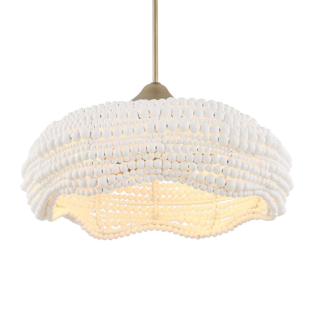 Biddeford White Beaded 5-Light Pendant