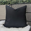 Black Outdoor Cushion with Cream Piping - 43 x 43cm