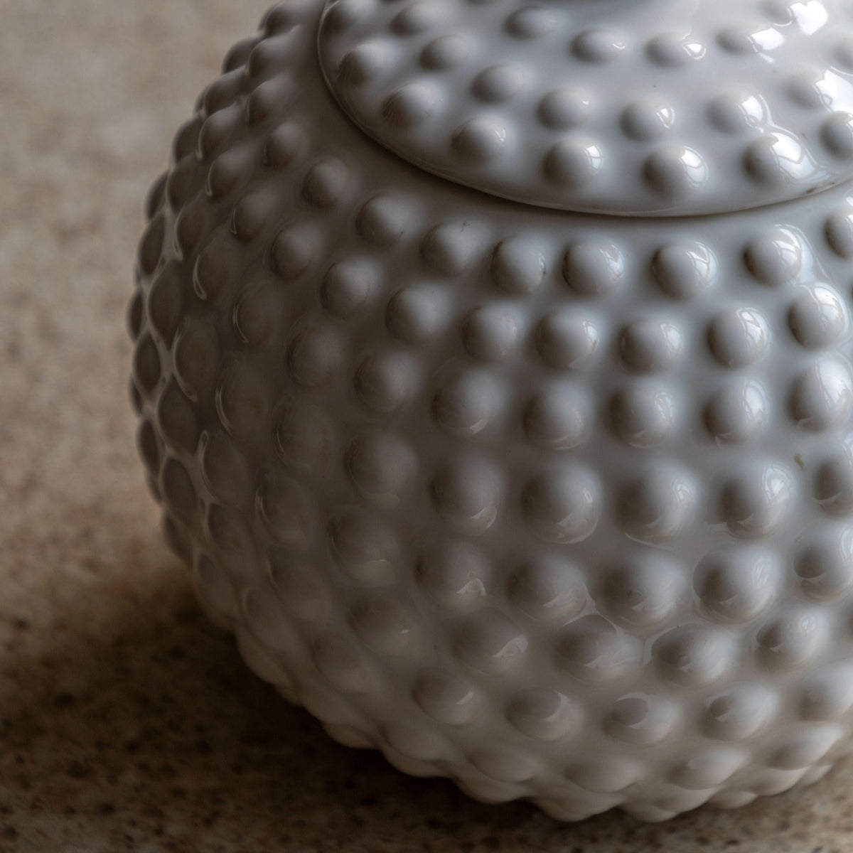 Bodhi Accessories Alba Beaded Trinket Jar White Large House of Isabella UK