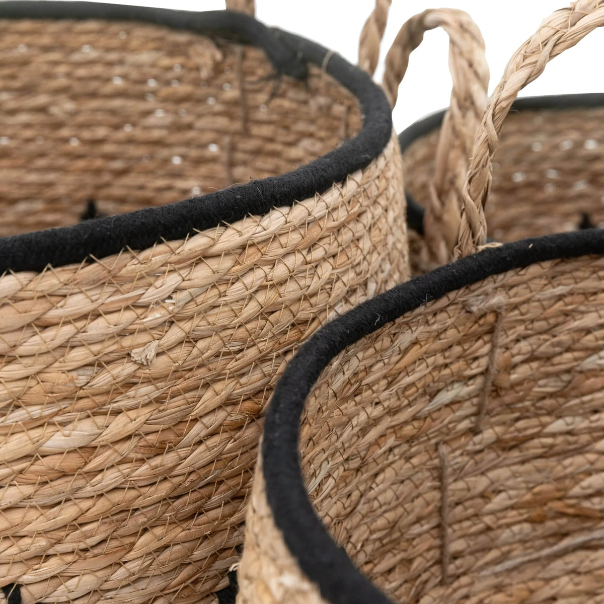 Bodhi Accessories Alid Baskets Natural & Black Set of 3 House of Isabella UK