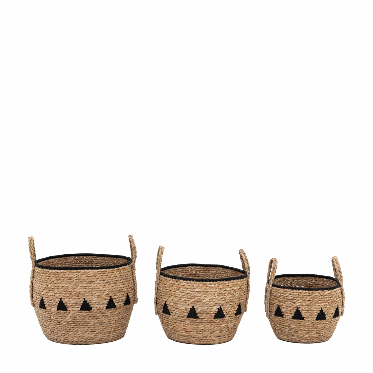 Bodhi Accessories Alid Baskets Natural & Black Set of 3 House of Isabella UK