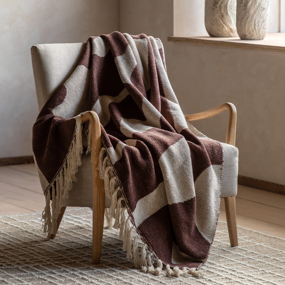 Bodhi Accessories Alma Abstract Throw Chocolate House of Isabella UK
