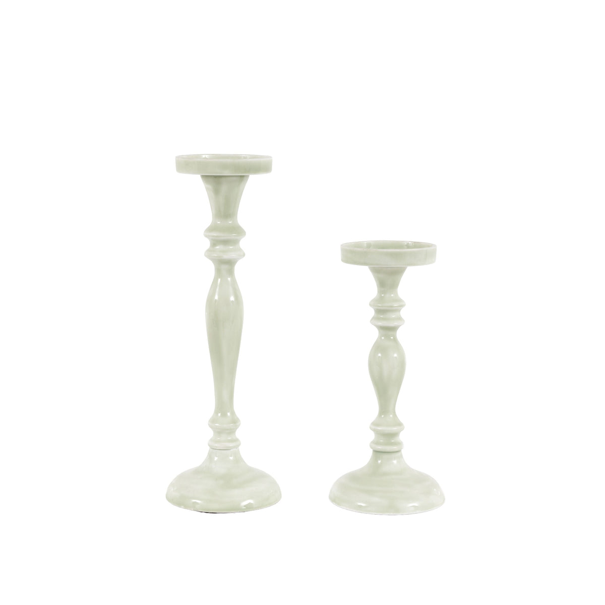 Bodhi Accessories Alzira Candlesticks Green Set of 2 House of Isabella UK