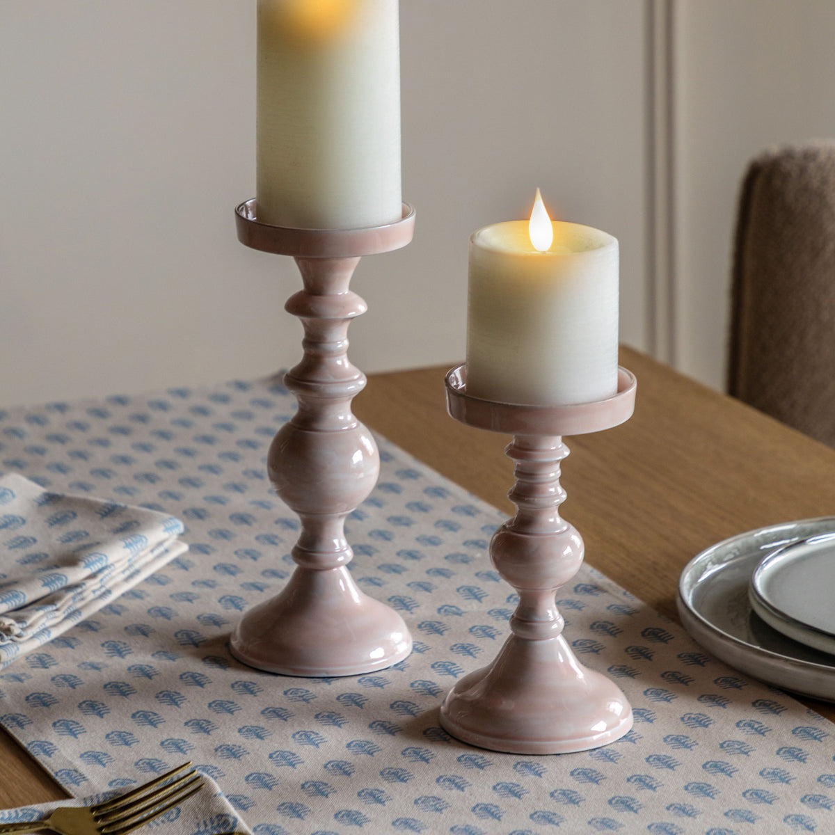 Bodhi Accessories Alzira Candlesticks Pink Set of 2 House of Isabella UK