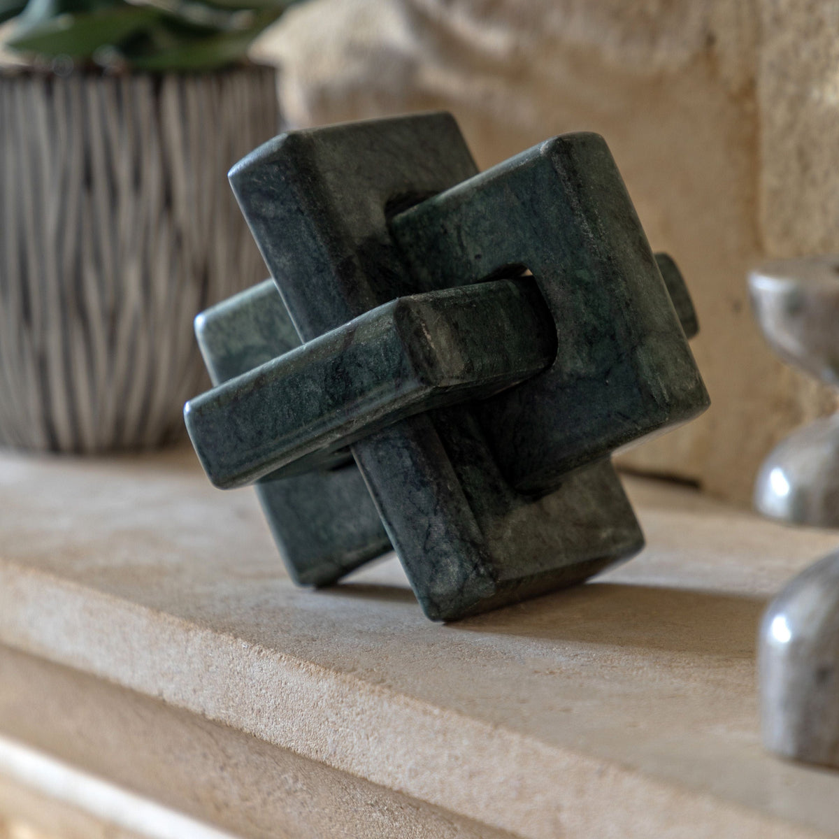 Bodhi Accessories Amadora Link Marble Square Green House of Isabella UK