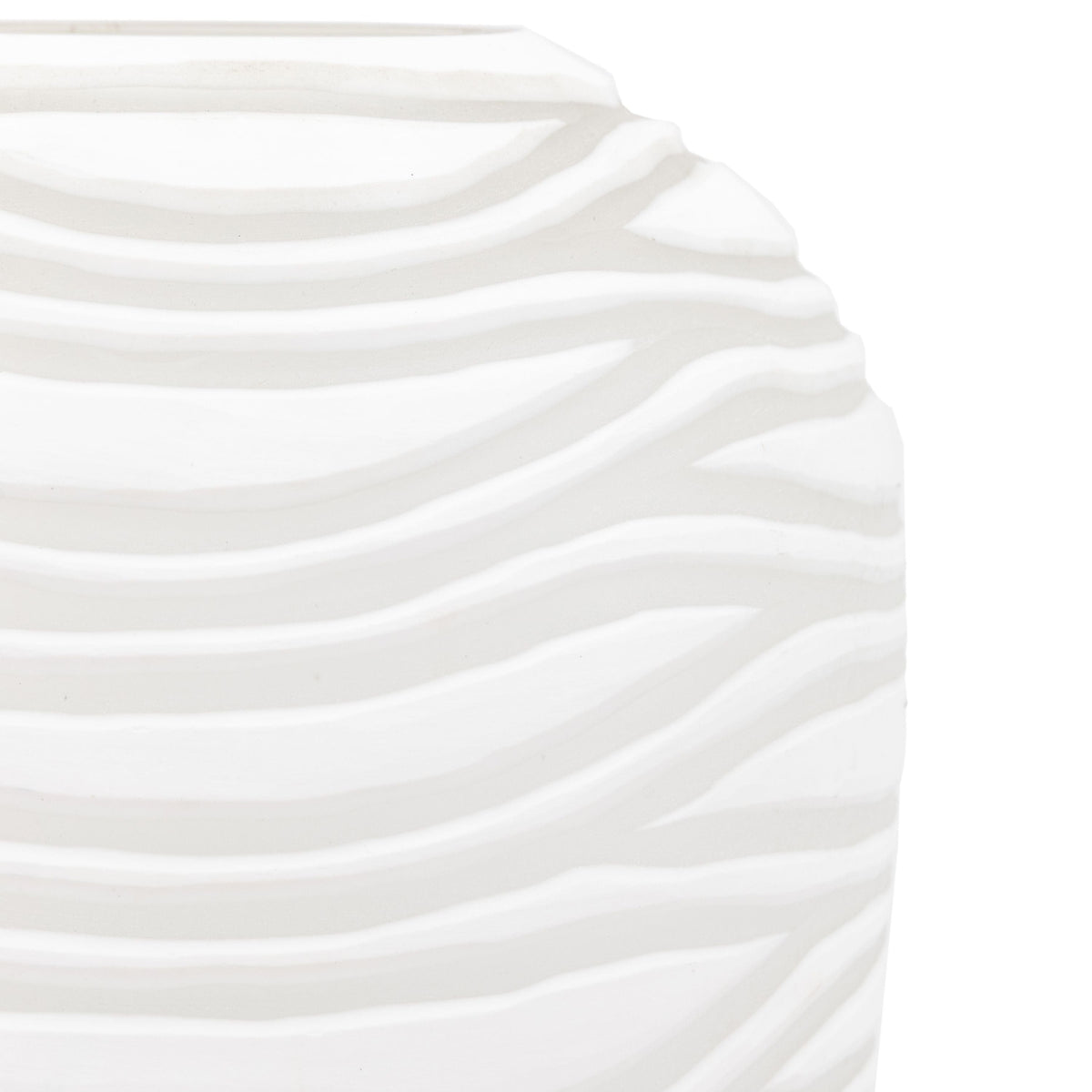 Bodhi Accessories Anclo Handblown Carved Glass Vase White Large House of Isabella UK