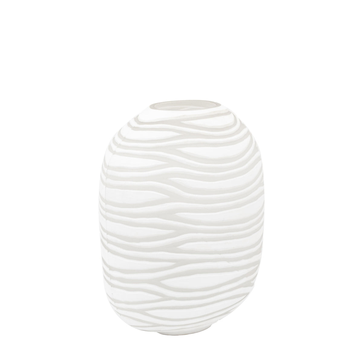 Bodhi Accessories Anclo Handblown Carved Glass Vase White Large House of Isabella UK