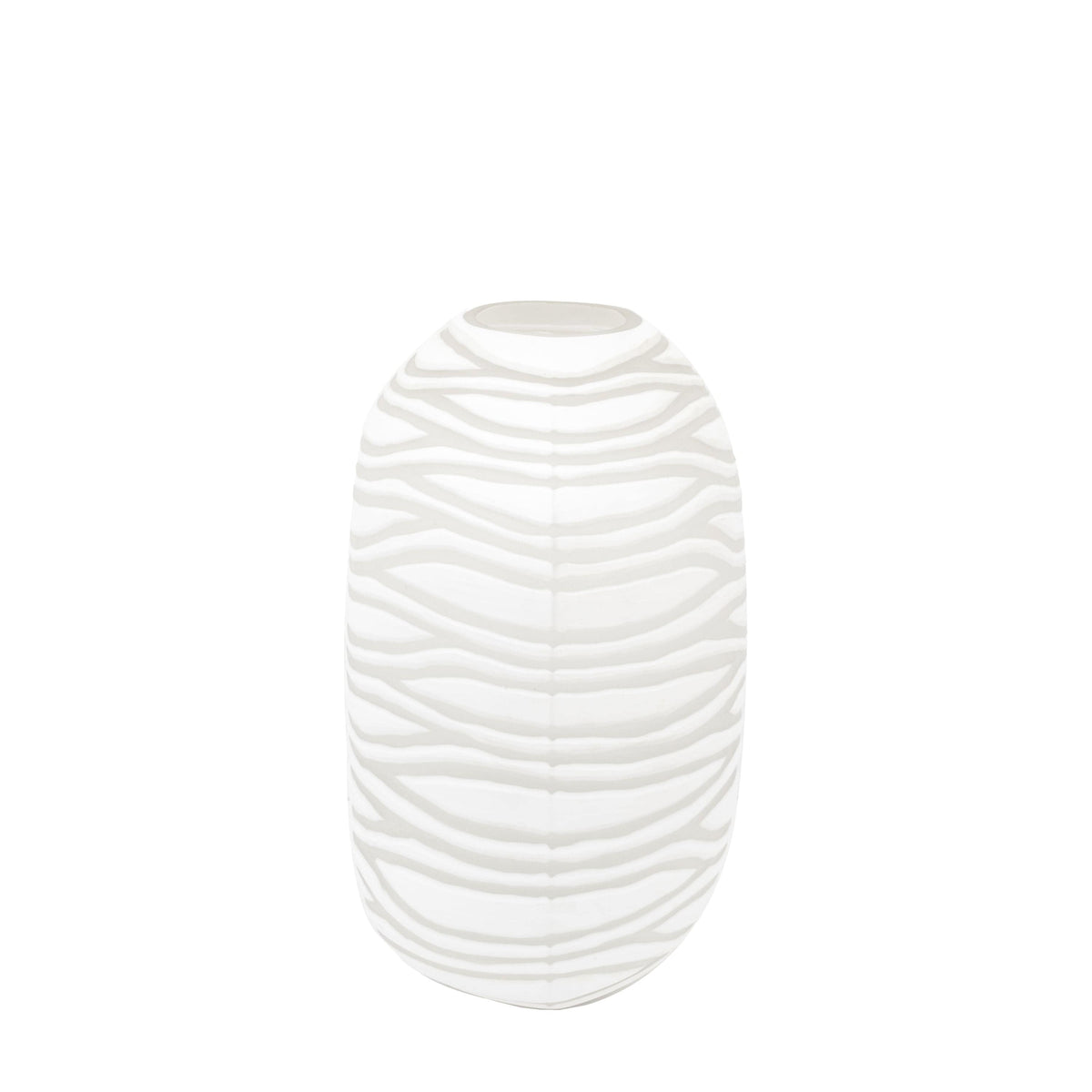 Bodhi Accessories Anclo Handblown Carved Glass Vase White Large House of Isabella UK