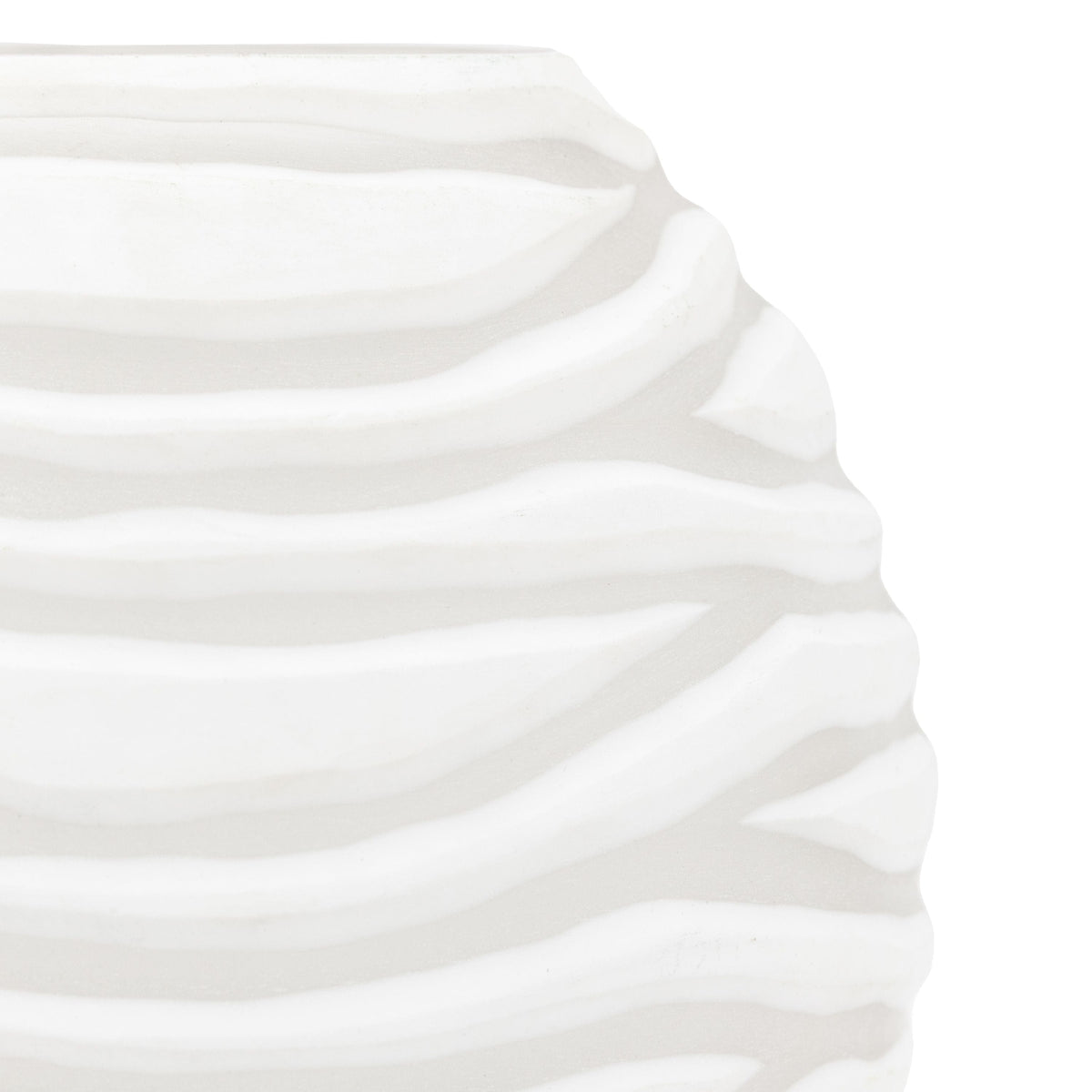 Bodhi Accessories Anclo Handblown Carved Glass Vase White Small House of Isabella UK