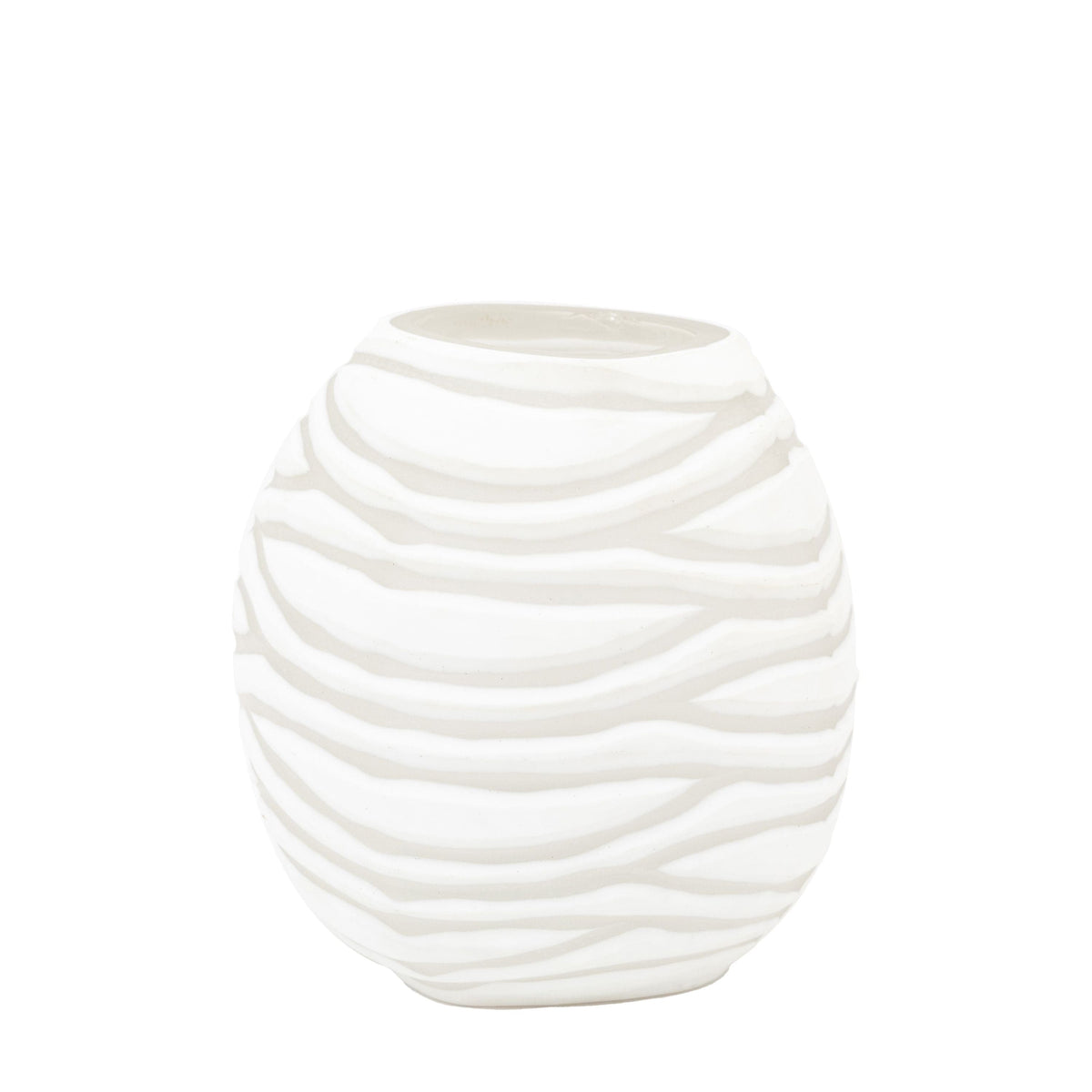 Bodhi Accessories Anclo Handblown Carved Glass Vase White Small House of Isabella UK