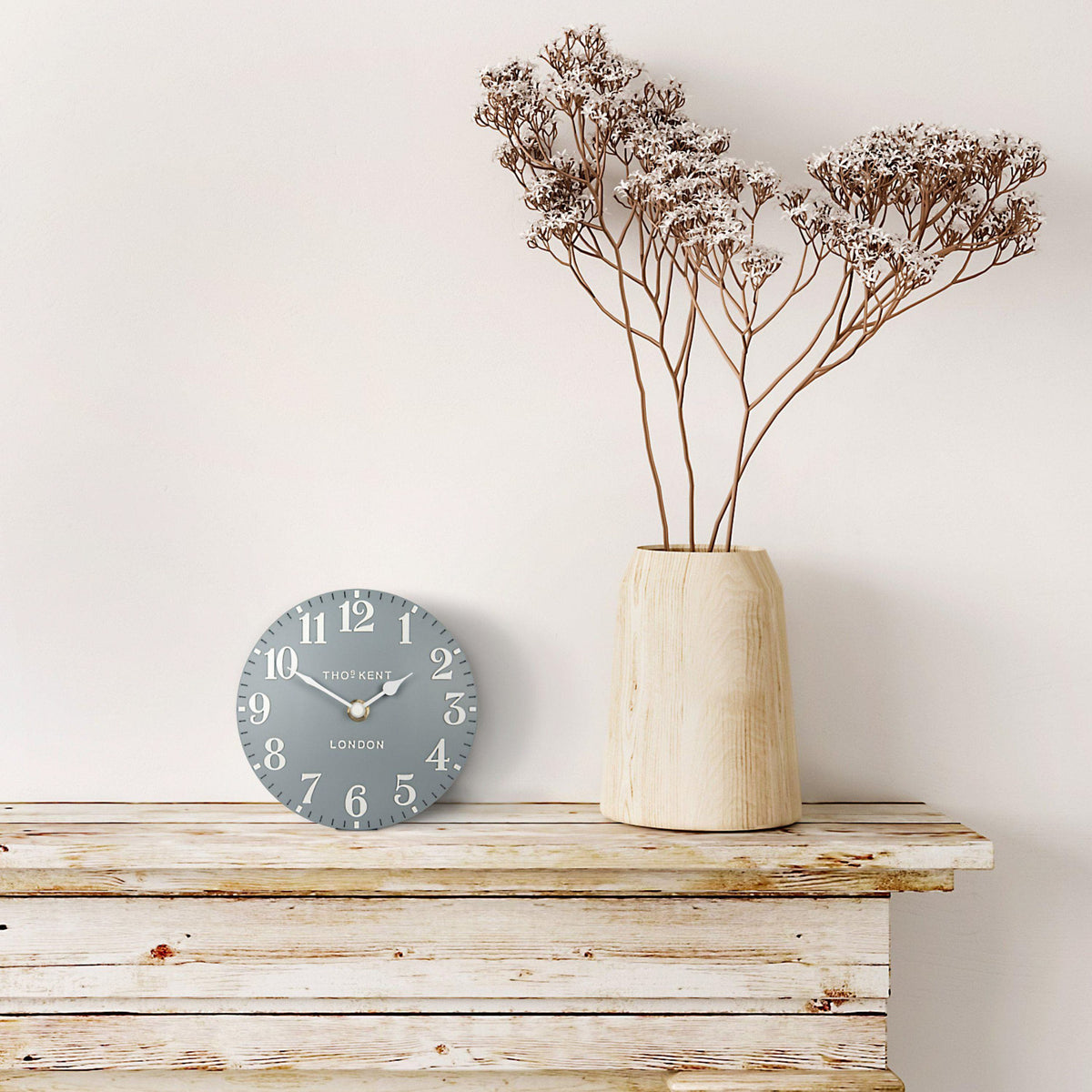 Bodhi Accessories Arabic Mantel Clock Flax Blue House of Isabella UK