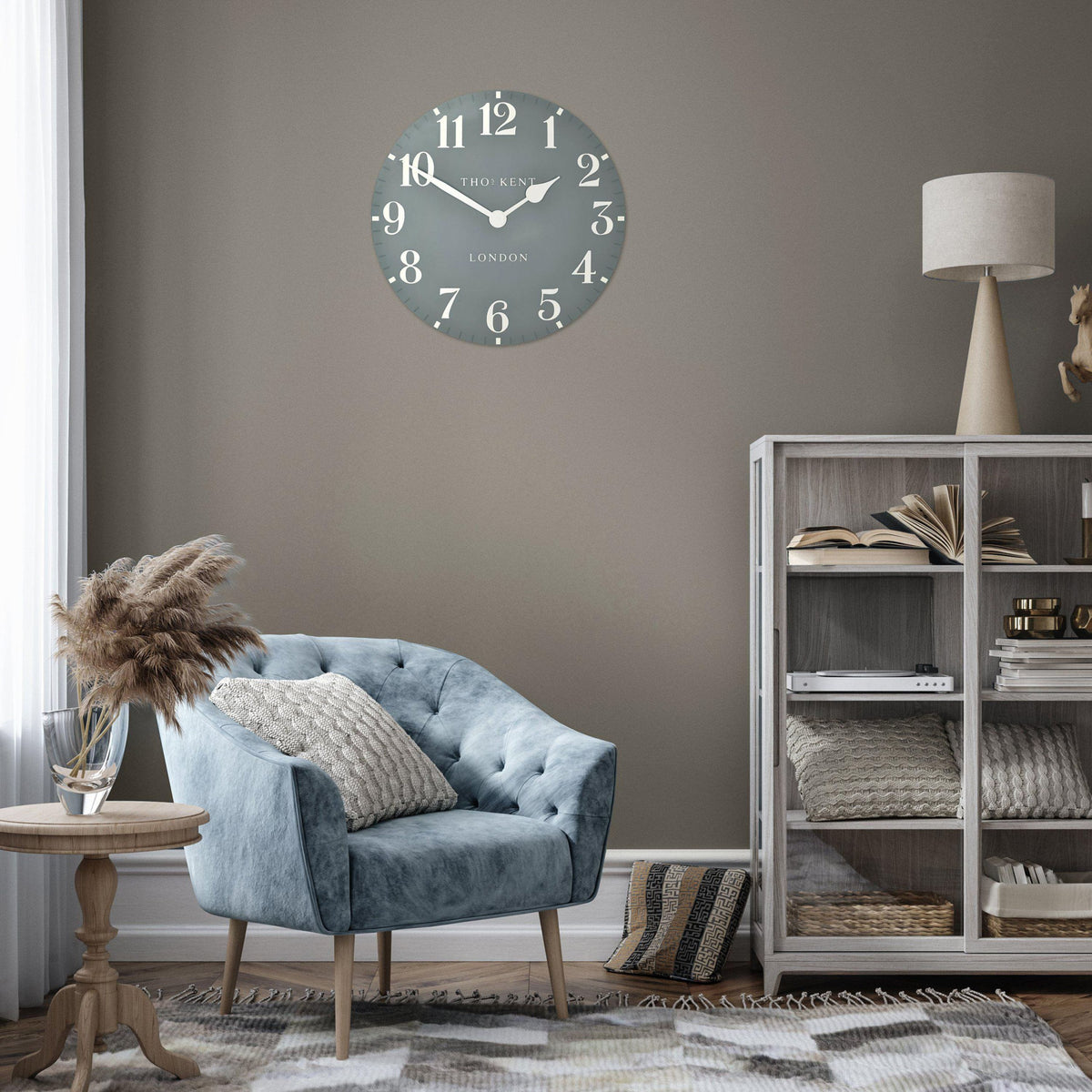 Bodhi Accessories Arabic Wall Clock Flax Blue House of Isabella UK