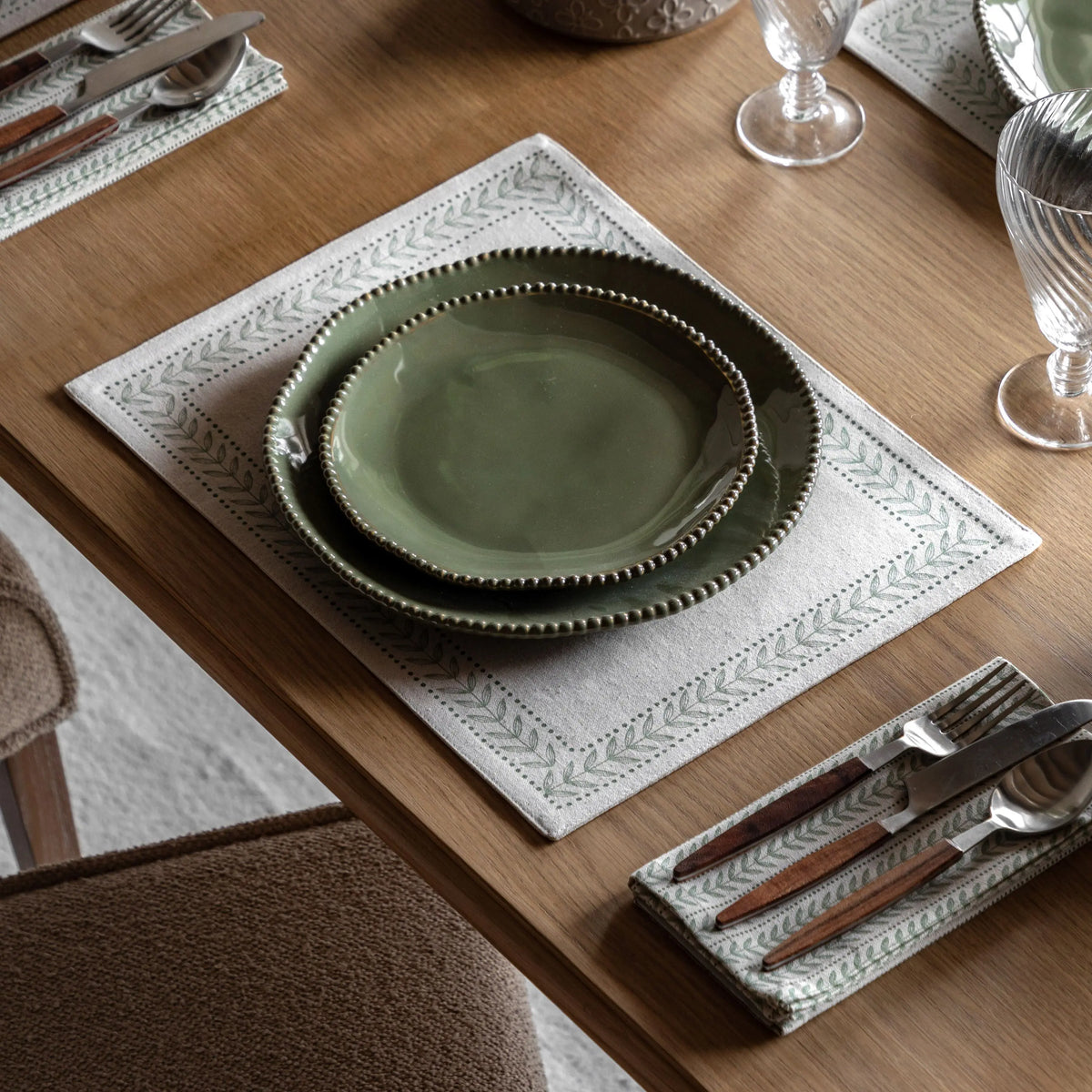 Bodhi Accessories Arbor Leaf Placemats Natural 4pk House of Isabella UK