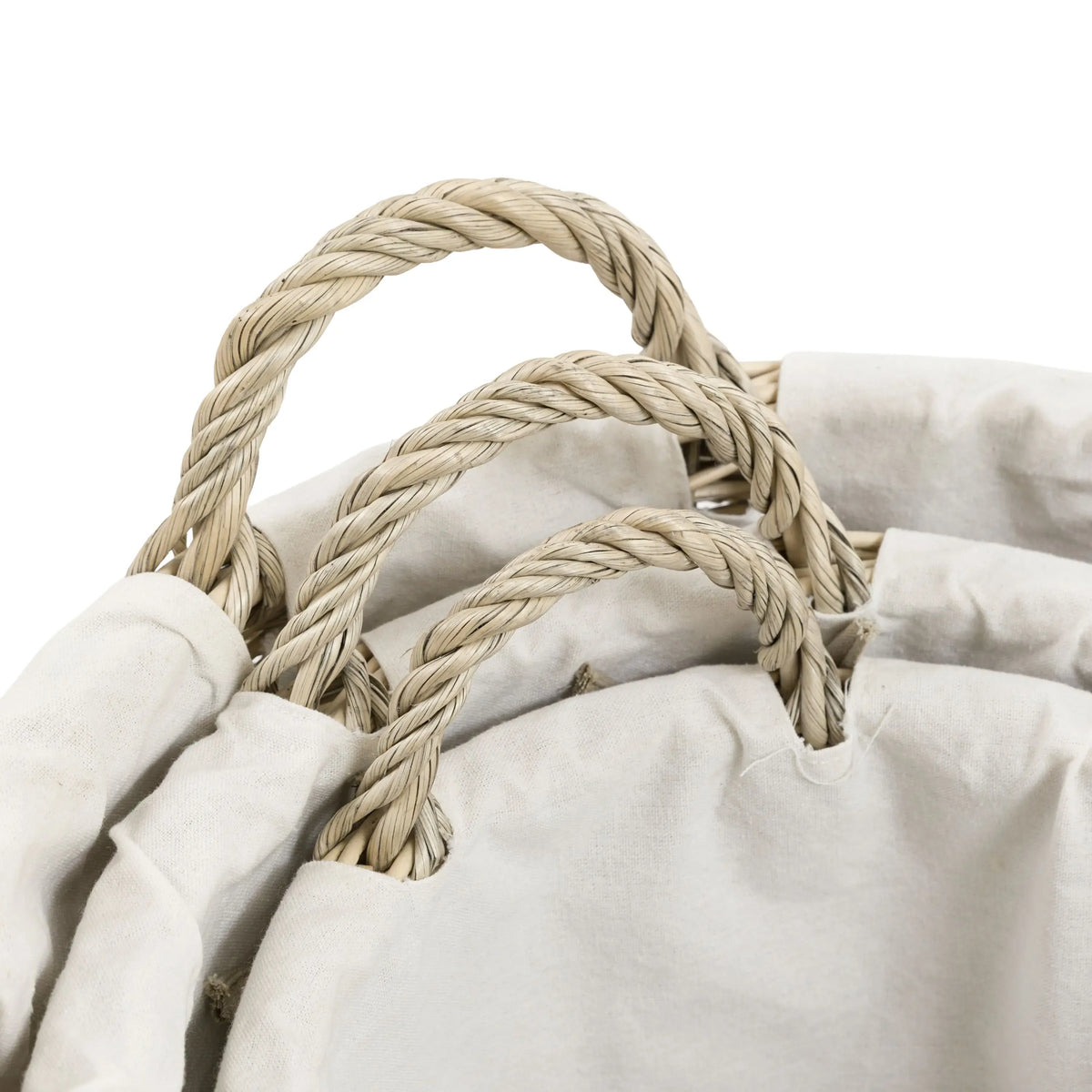 Bodhi Accessories Aro Round Lined Baskets Natural Set of 3 House of Isabella UK