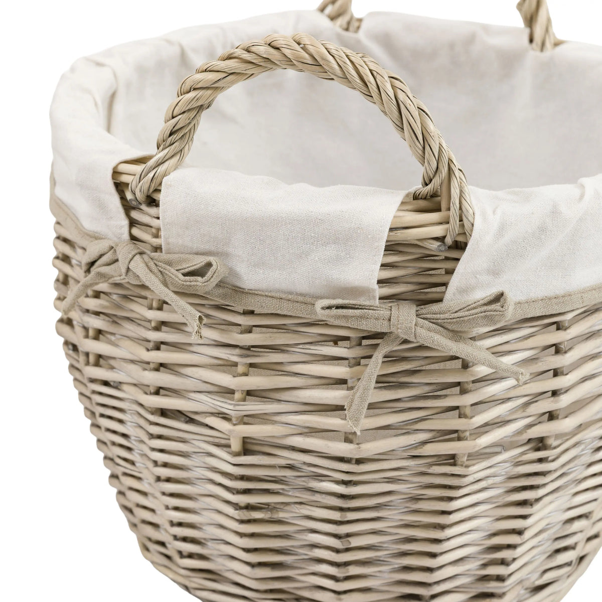 Aro Round Lined Baskets Natural Set of 3