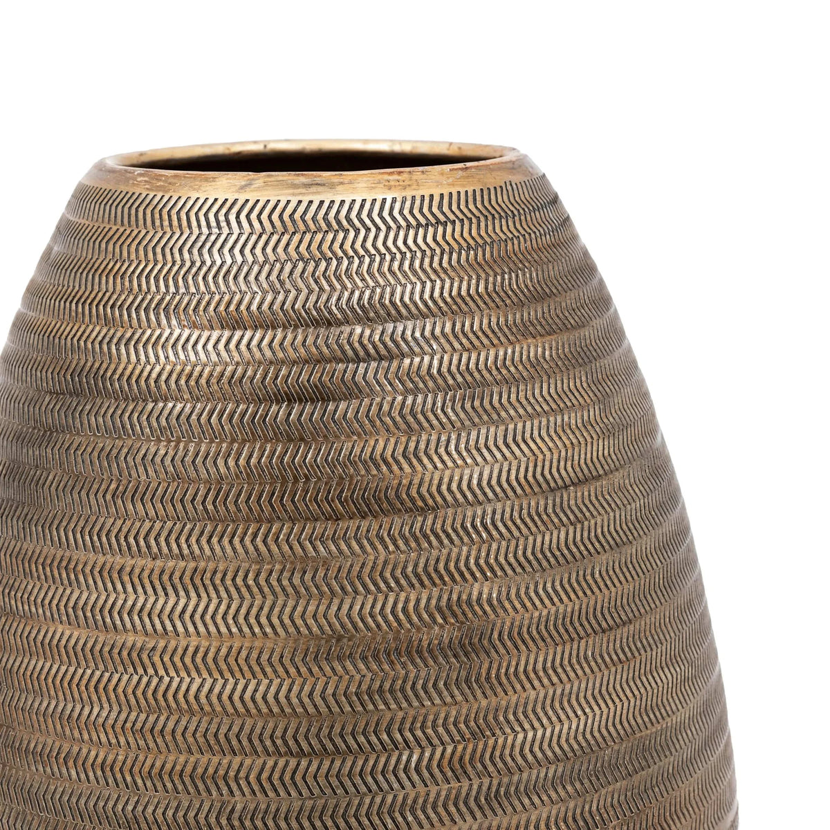 Bodhi Accessories Artistic Aluminium Tall Vase Arrow Antique Brass House of Isabella UK